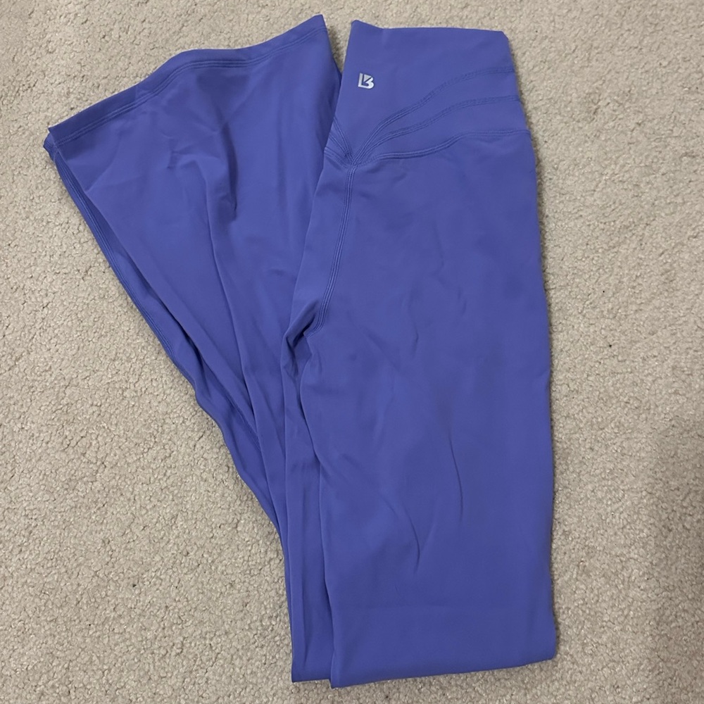BuffBunny Periwinkle Cross waisted Flare Leggings - Picture 2 of 4